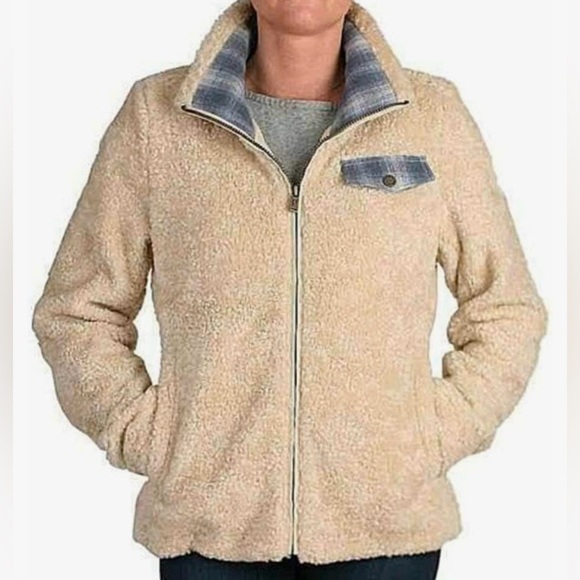 Pendleton Jackets & Blazers - Pendleton Women's Cream Fuzzy Sherpa Full Zip Jacket Outdoor Size Medium Cozy